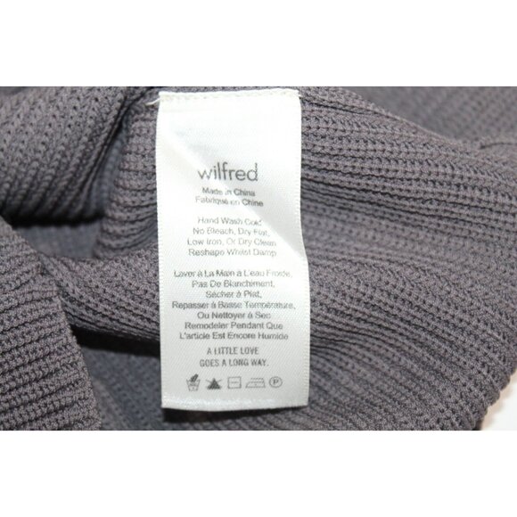 Wilfred Aritzia Chunky Knit Sweater Mock Neck Shoulder Cut Out Gray Medium - Picture 5 of 5